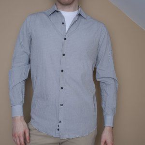 Black Spotted Long Sleeve Button Down